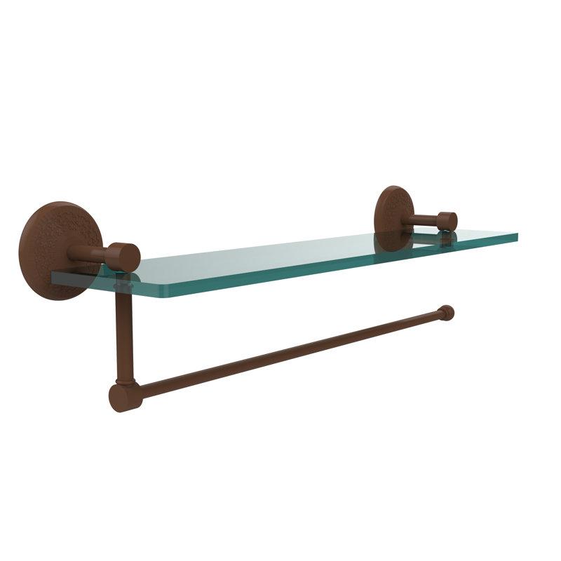 Marchmont Bracket Shelf with Towel Bar, Antique Bronze,  5" H x 22" W x 5" D