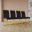 Chaises de salle à manger modernes avec revêtement en similicuir de polyuréthane et pieds en forme de C en métal