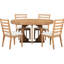 Table de salle à manger à finition naturelle avec table extensible et chaises de soutien