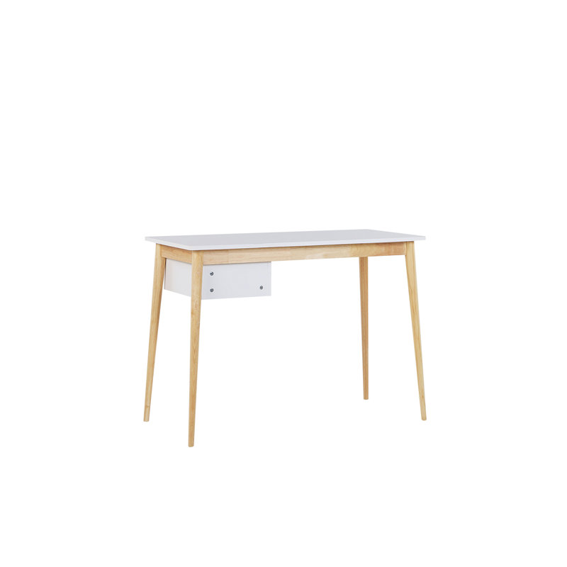 Ned Solid Wood Base Writing Desk, White
