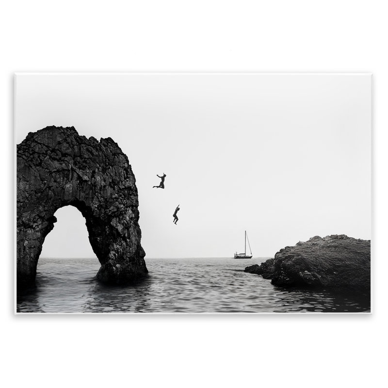 Plaque murale «Falaise sautant dans la mer», design par Sissi et Seb, H 10 po x l 15 po