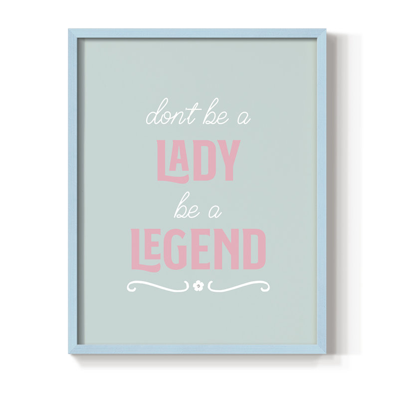 Legend Framed Print - Solid Wood, Blue, 11" H x 9" W