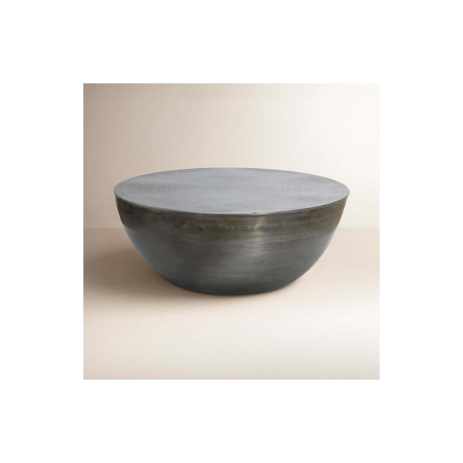 Hobbs Drum Coffee Table, Antique Nickel