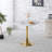 31.5"Squaretulip Dining Table For 2-4 Persons Modern Mid-Century Kitchen Table With White MDF Top&Golden Metal Pedestal Base Small Space Leisure Table For Living Room Apartment Bistro Cafe (White&Gold-1093313631-1093313629
