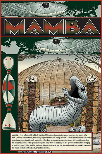 « mamba » par wilbur pierce, affiche rétro, H 66 po x l 44 po