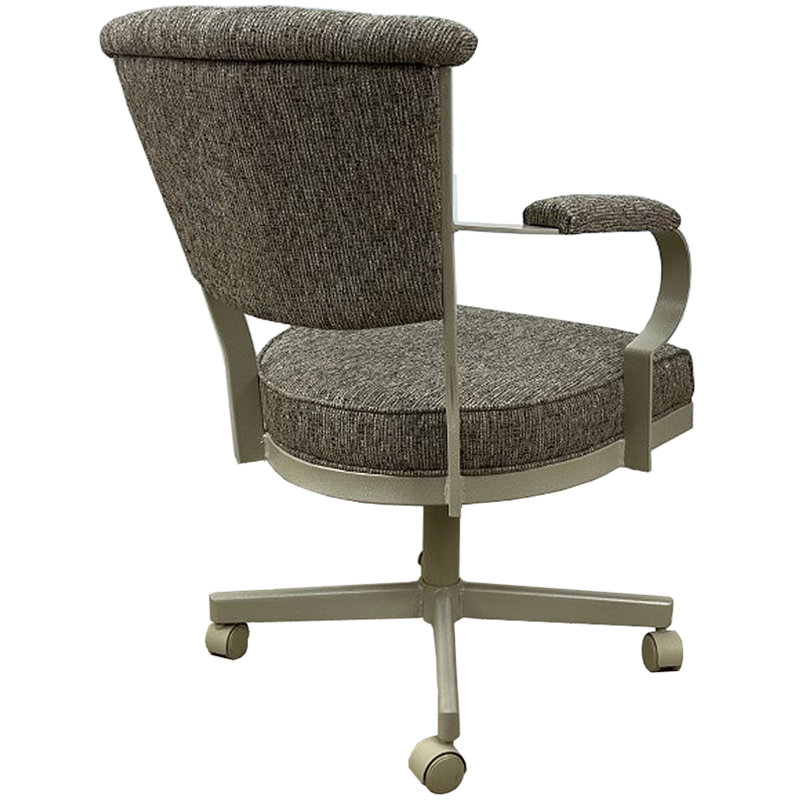 Chaise avec accoudoirs en métal Urial, Bois flottant Hemsath, Beige