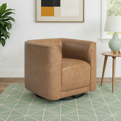 Fauteuil demi-tonneau pivotant en polyester 33 po Cordoba