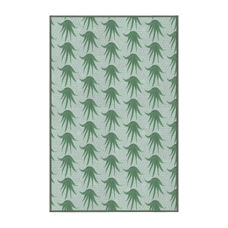 Tapis décoratif vert floral Lavern, Rectangle 7 pi x 9 pi