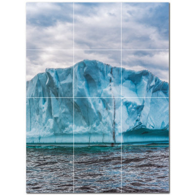 Glacier Photo 4.25 in. x 4.25 in. Ceramic Decorative Mural