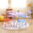 5 Pieces Colourful Folding Set Table and Chair for Kids with Durable Metal Frame and Easy-Clean Plastic for Daycare Classrooms and Playrooms-70386420