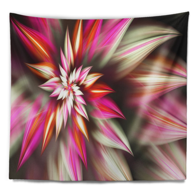Tapisserie abstraite abstraite avec spirale rouge, H 50 po x l 60 po