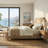 Elegant Upholstered Bed Frame With Nailhead Trim.-1679277605-1679277604
