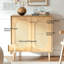 Buffet à 2 portes avec rangement en rotin naturel-1278901990