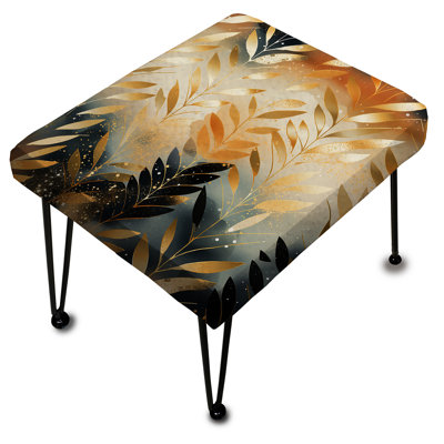 Doré doré à chevrons Reverie I - Repose-pieds rectangulaire à chevrons
