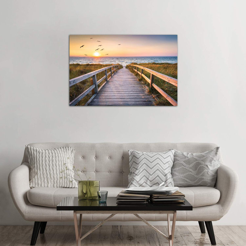 Sunset At The Dune Beach by Jan Becke - Print, Wrapped Canvas, 32" H x 48" W x 1.5" D