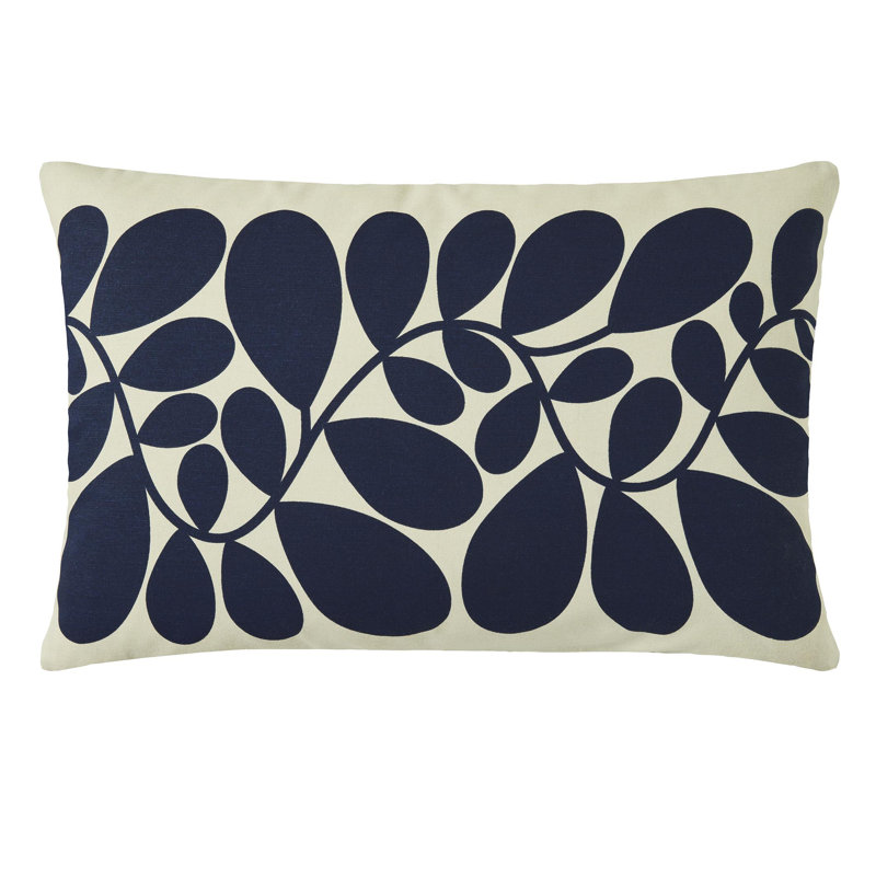 Sycamore Stripe 40X60cm Feather Cushion, White/Dark Blue/Green