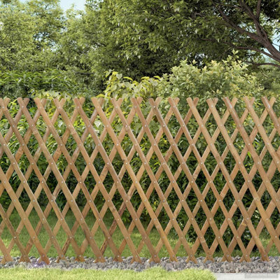 Clôture à treillis extensible vidaXL 2 pièces brun clair 39,37 po x 41,34 po