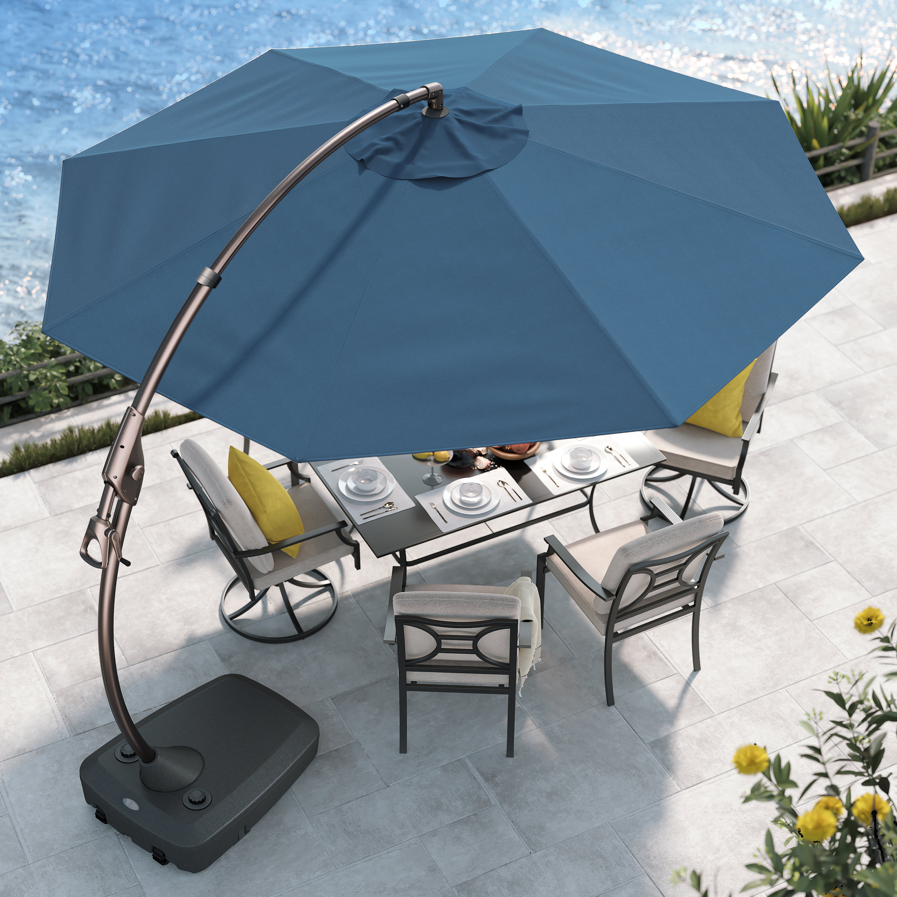 Arlmont u0026 Co. Mitzl 138'' Cantilever Sunbrella Umbrella | Wayfair