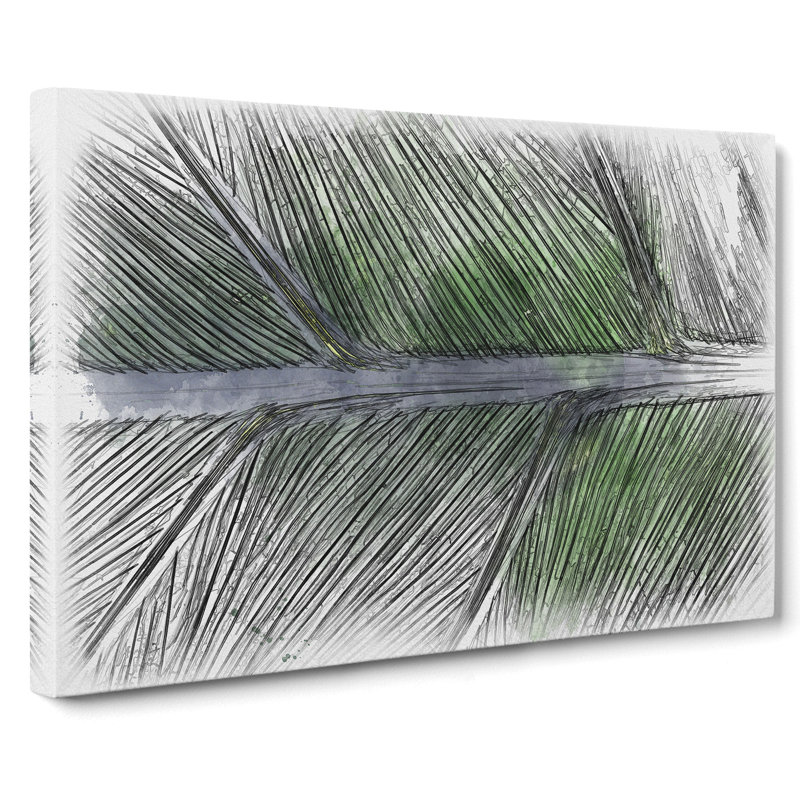 Leaf Detail Sketch - Wrapped Canvas Print, 60cm H x 91cm W x 3cm D