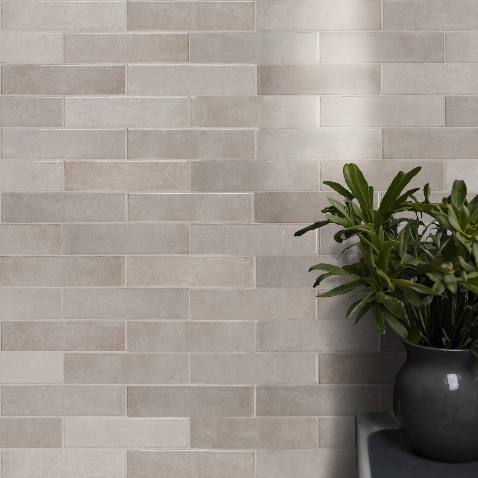 Renzo Ceramic Subway Wall Tile, Sterling