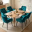 Tufted Velvet Upholstered Dining Chairs with Arms with Black Metal Legs, Modern Accent Chairs for Home-1698903649