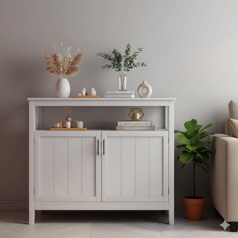 Buffet de cuisine avec buffet et rangement blanc
