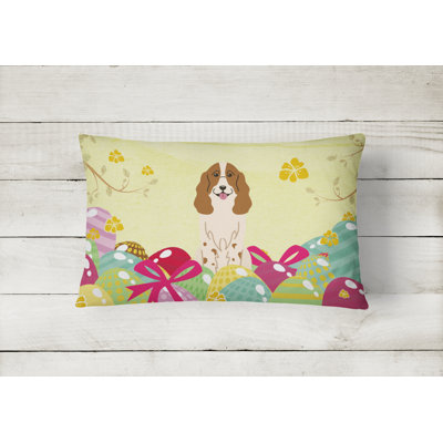 Easter Eggs Outdoor Throw Pillow