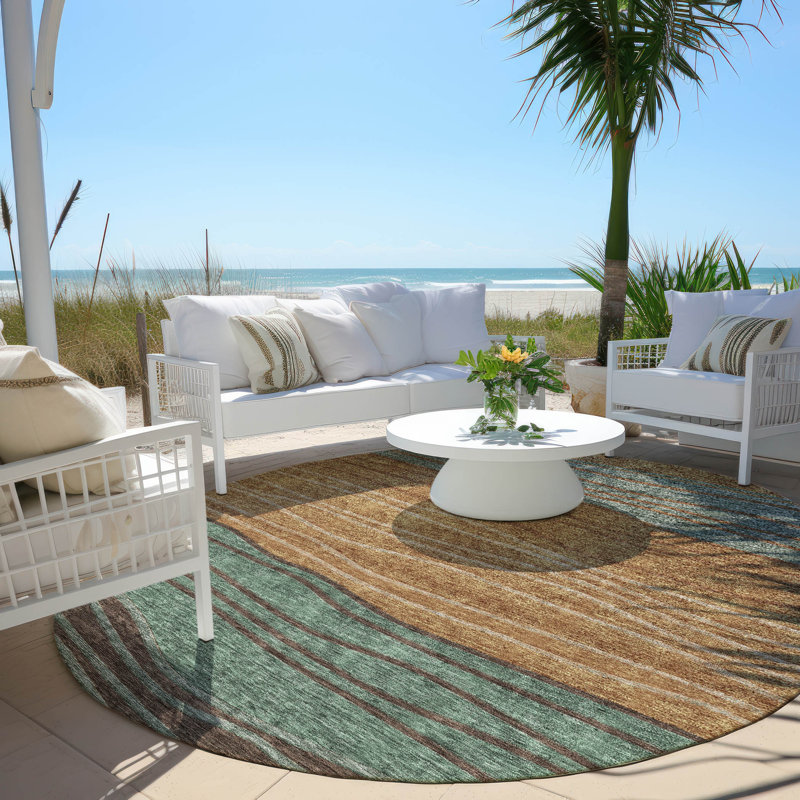 Tapis intérieur / extérieur avec envers antidérapant Withams, Rond 8 pi