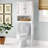 Freestanding Over-the-Toilet Cabinet with Faux Louvered Doors, Adjustable Shelf & Open Storage