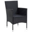  Dining Set Black Poly Rattan, Steel, WPC, Aluminum, Polyester-163905658-163905660