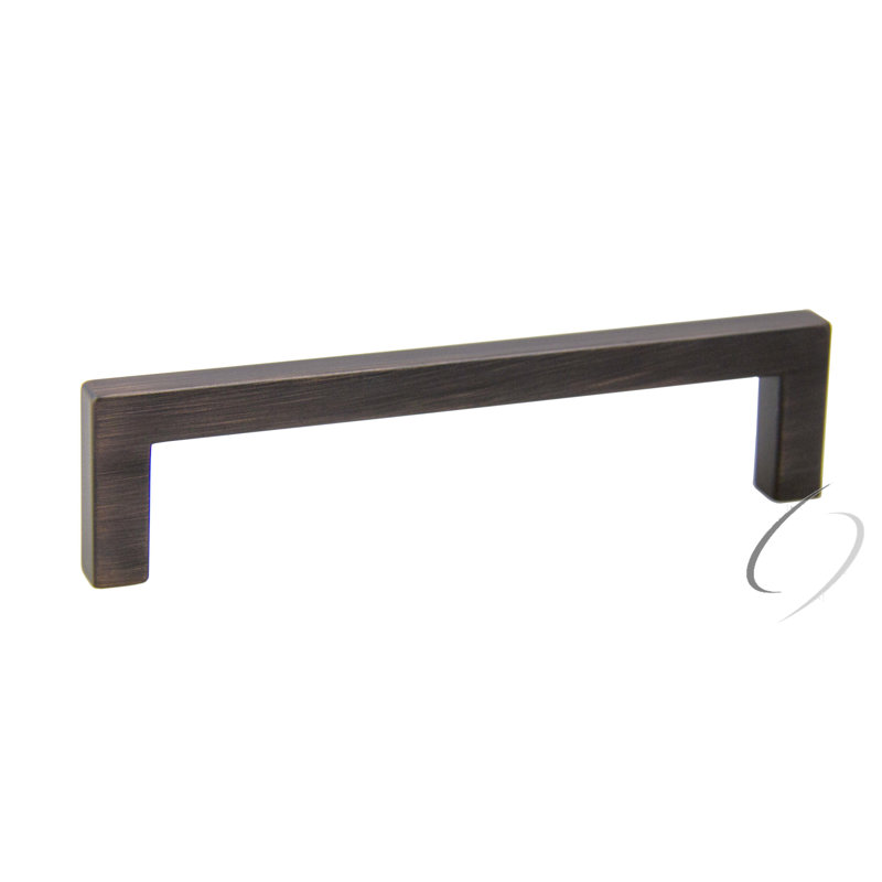 Poignée barre Modern Square 6 3/10 "Center to Center, Bronze huilé, 8 4/5"