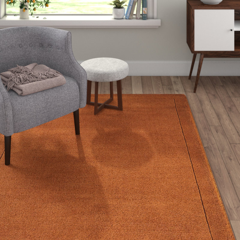 Ned Hand Tufted Wool Terracotta Rug, Rectangle 120 x 170cm