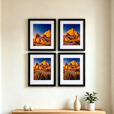 Ensemble de 2 cadres photo 11 x 14 blancs, cadres muraux en panneau de fibres à densité moyenne avec support en verre PS et sans acide - affichage horizontal / vertical pour photos, œuvres d'art et certificats