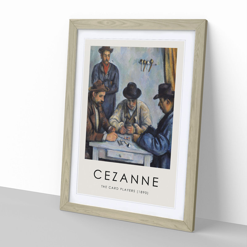 The Card Players Vol.1 by Paul Cezanne - Picture Frame Painting, 36cm H x 27cm W x 2cm D, Oak Framed