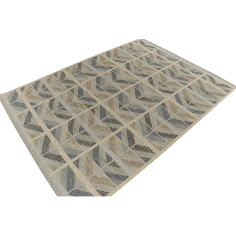 Scandinavian Wool Geometric Area Rug, Rectangle 12' x 15'