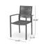 Chaise de salle à manger d'extérieur moderne en aluminium avec siège en corde (ensemble de 2)