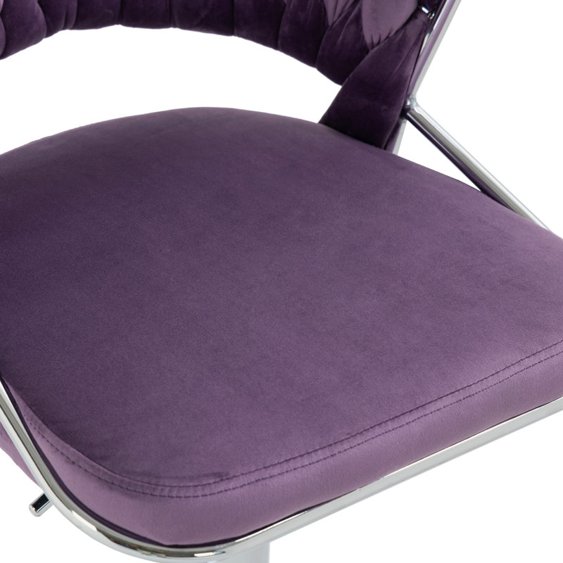 Tabouret de bar Christal, Mauve, Argent argent