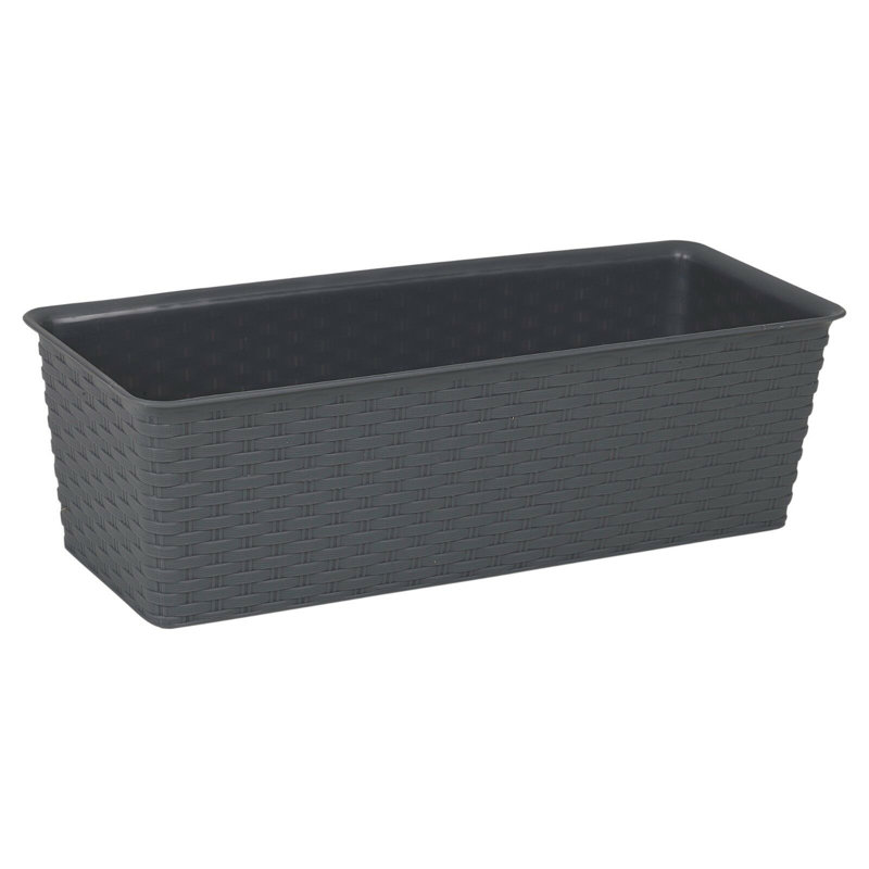Pot Planter, 14 cm H x 18 cm W x 49 cm D, Black, 3