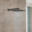 Pomme de douche 16 po Bras de douche mural avec bras d'extension Noir mat pour pomme de douche fixe