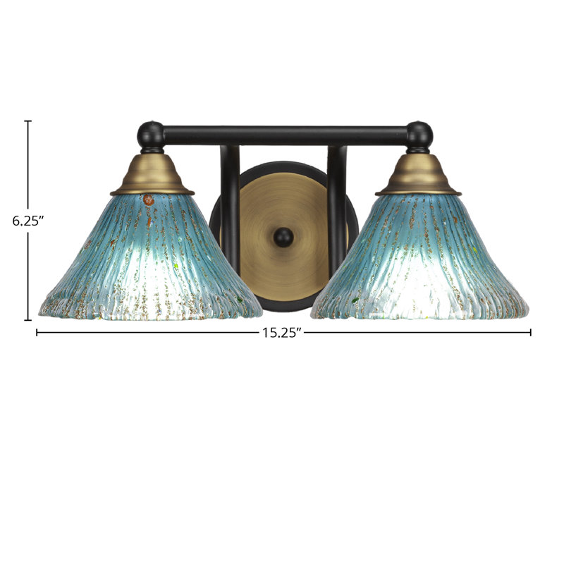 Éclairage pour meuble-lavabo à intensité variable 2 lumières Ayrshire, Noir mat / laiton