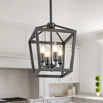 Luminaire suspendu géométrique à 4 lumières Jaisyn