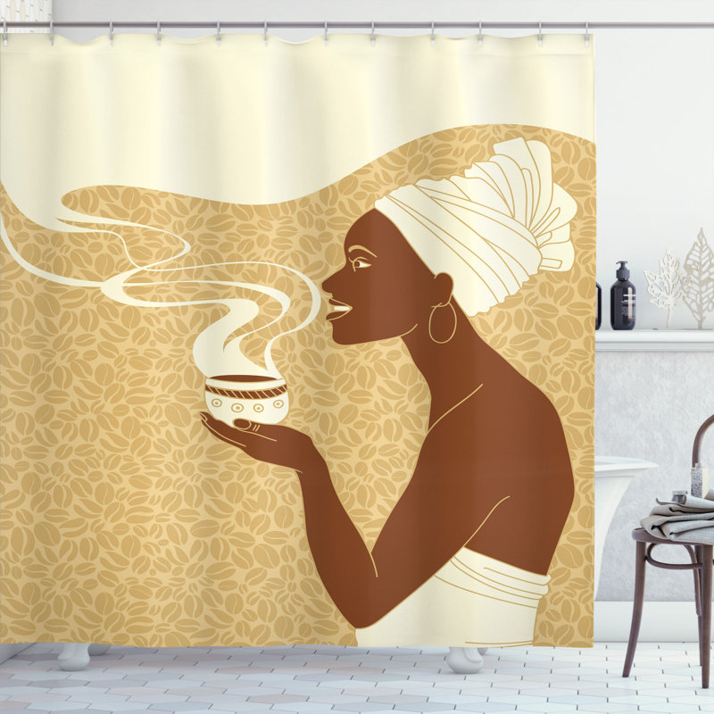 Shower Curtain with Hooks Included, 69" H x 105" W