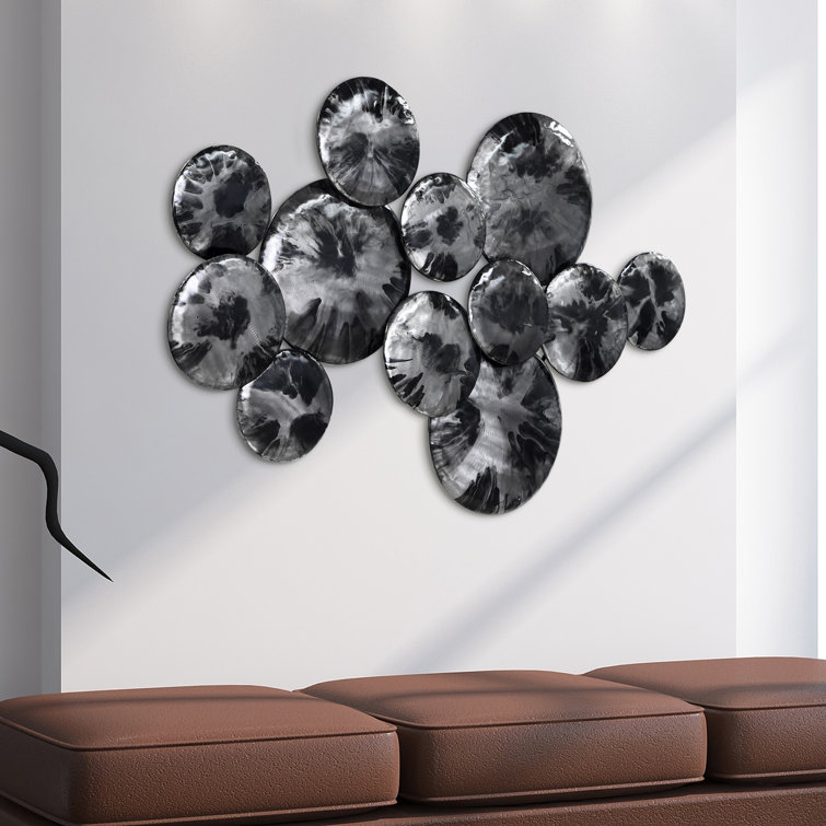 Obsidian Hand Painted Etched Metal Wall Décor