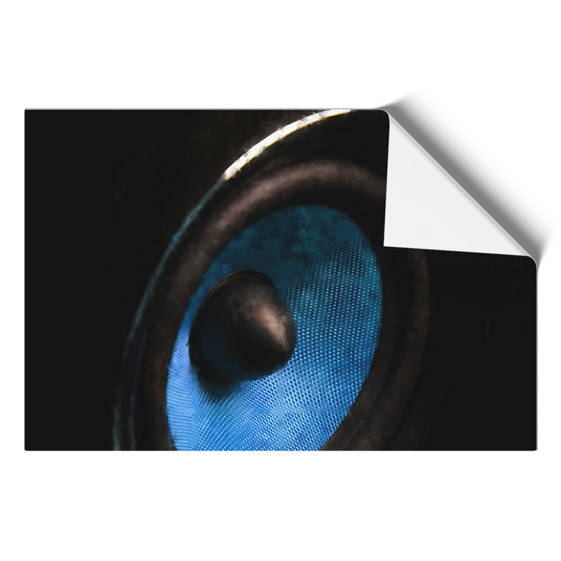 Hi Fi Speaker In Blue - No Frame Print, 42cm H x 59cm W x 0.1cm D