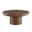 Table basse ronde de 35,98 pouces avec pieds cylindriques, table de table en placage de bois, table d'appoint de canapé arrondie pour le bureau du salon