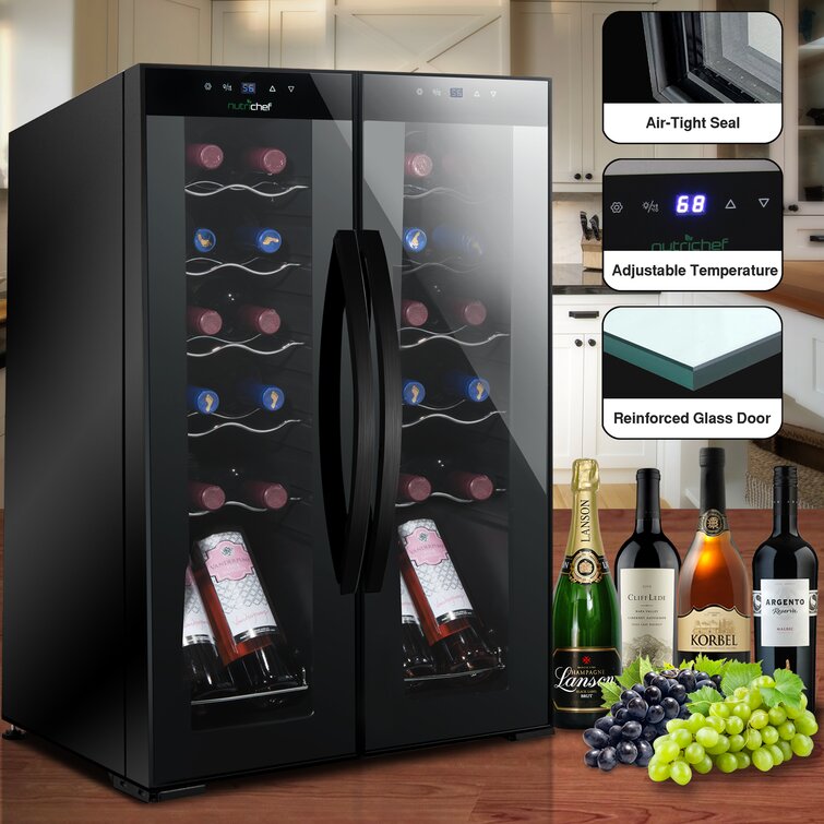 19.29 25 Bottle Single Zone Freestanding Wine Refrigerator & Beverage  Cooler