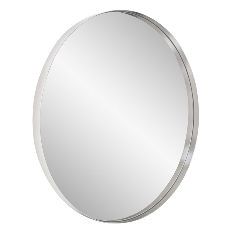 Steele Polished Silver Round Mirror
