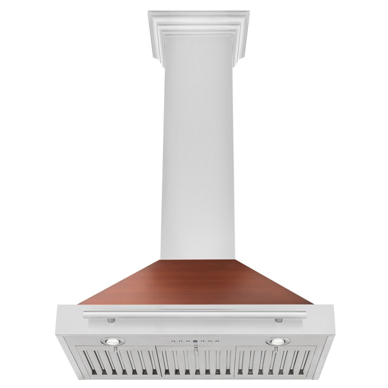 ZLINE 30 in. Convertible Stainless Steel Range Hood with Copper Shell and Handle (KB4STX-C-30)