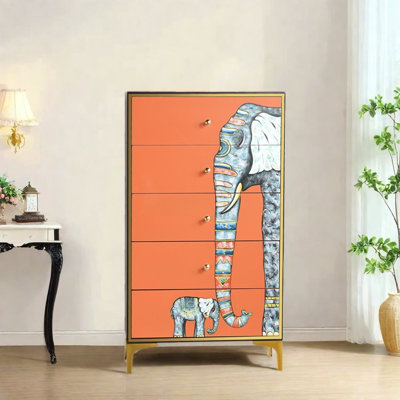 Hand-Painted Entryway Cabinet