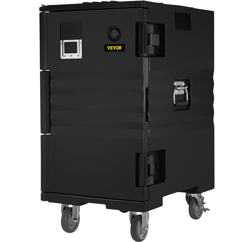Black 109Qt Insulated Food Carrier with Wheels and Handles